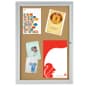 24 X 36 Enclosed Cork Board with Locking Door - Silver