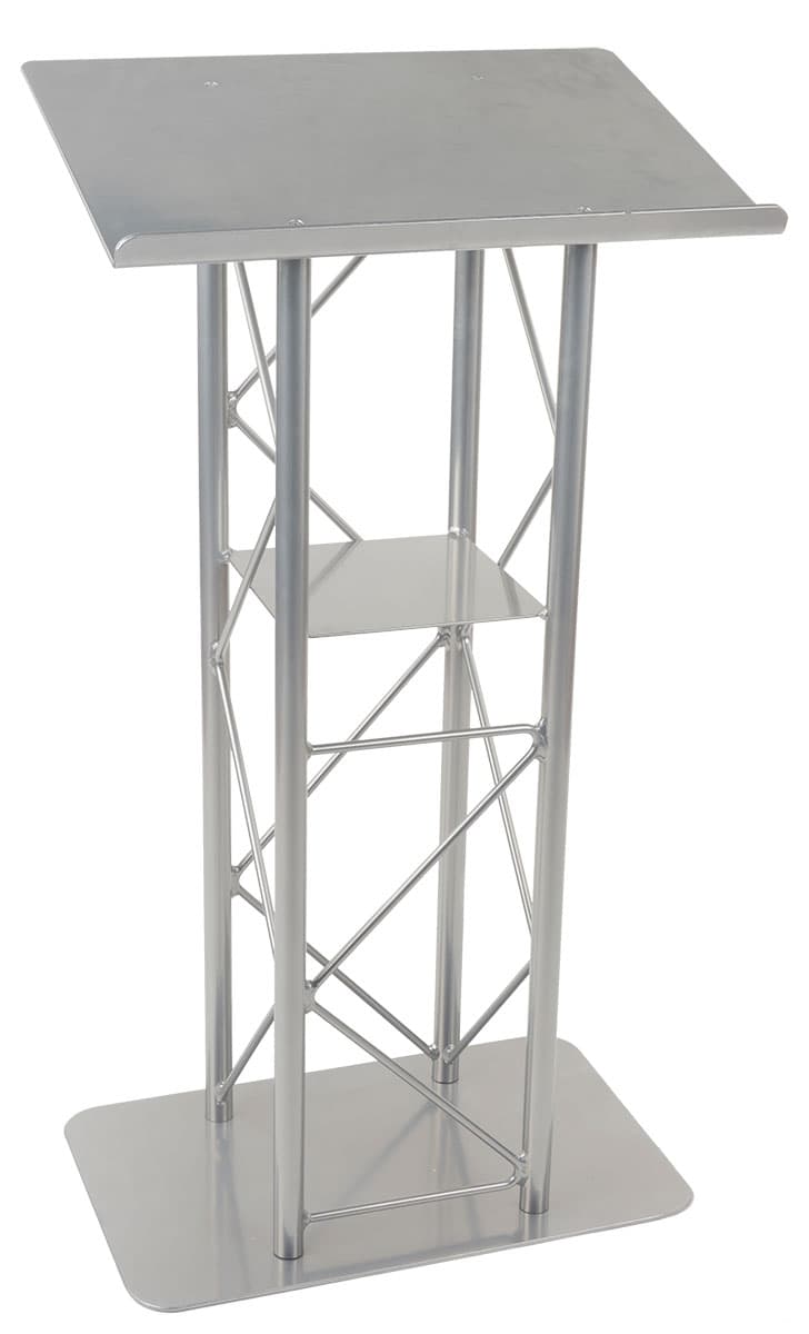 Silver Steel Podium Stand