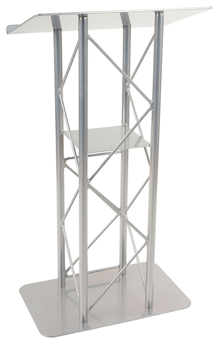 Silver Steel Podium Stand