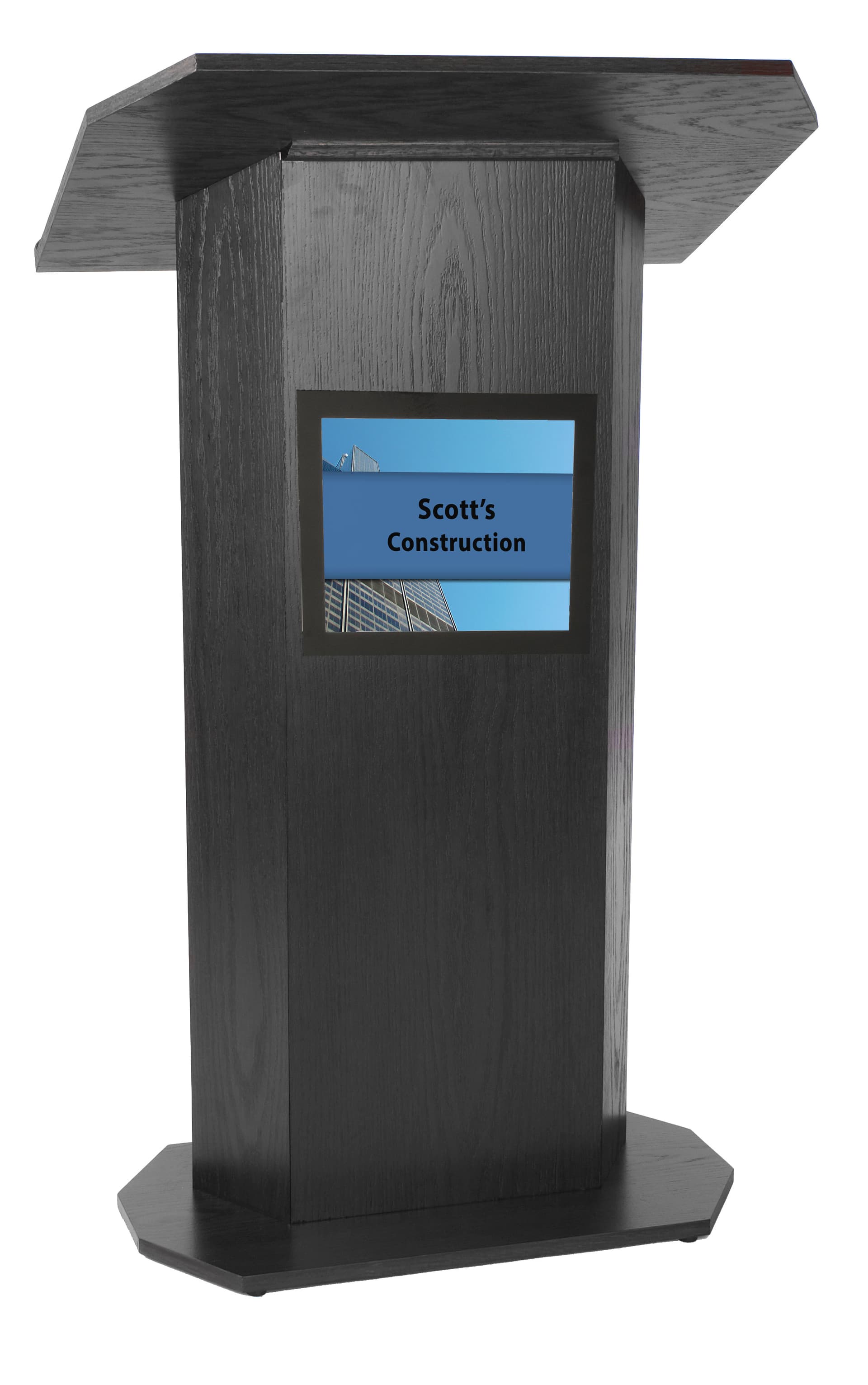 Podium & Sign Holder Shelf Close Up