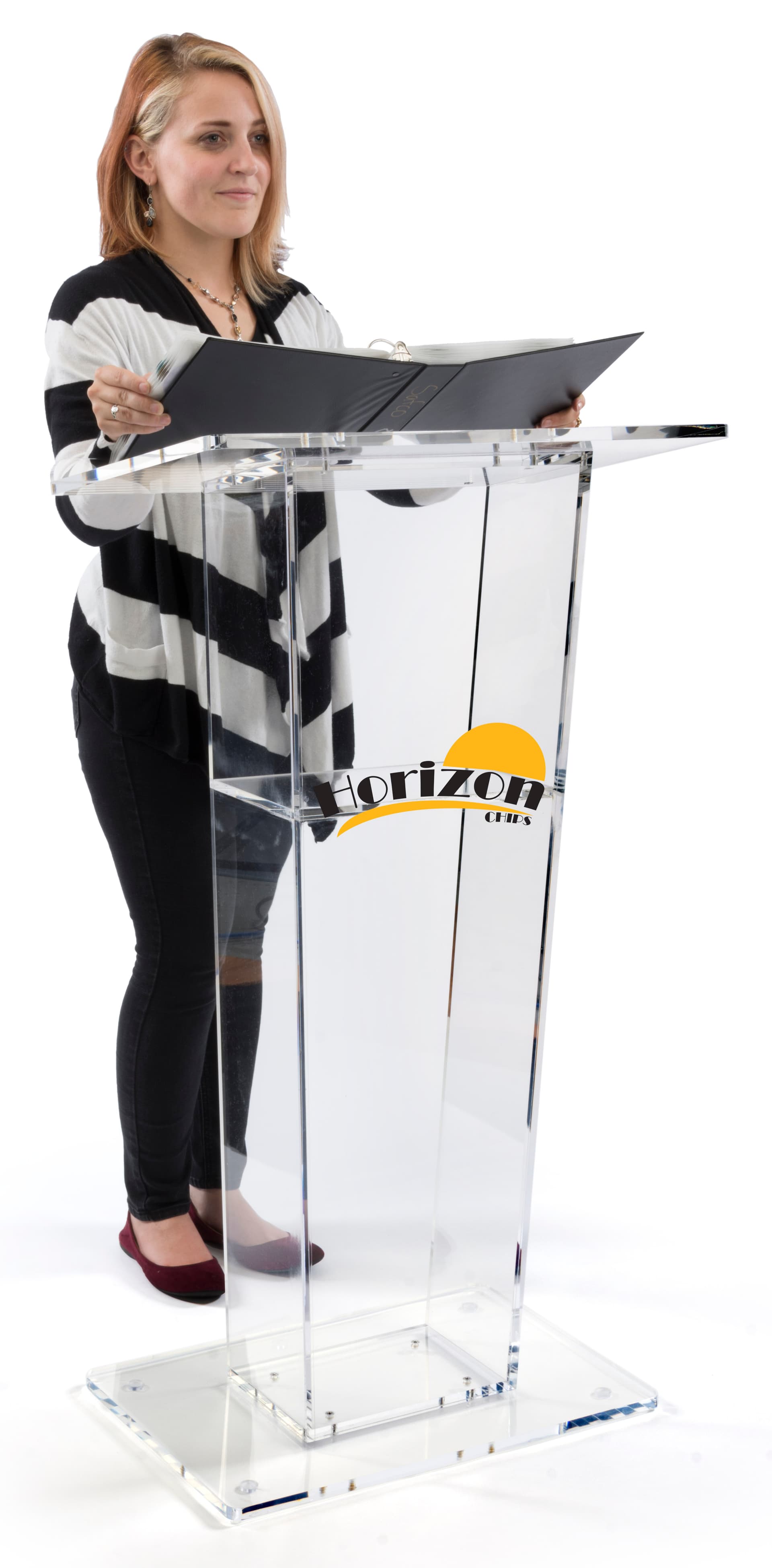 Custom Graphic Transparent Podium, 47.4" Overall Height