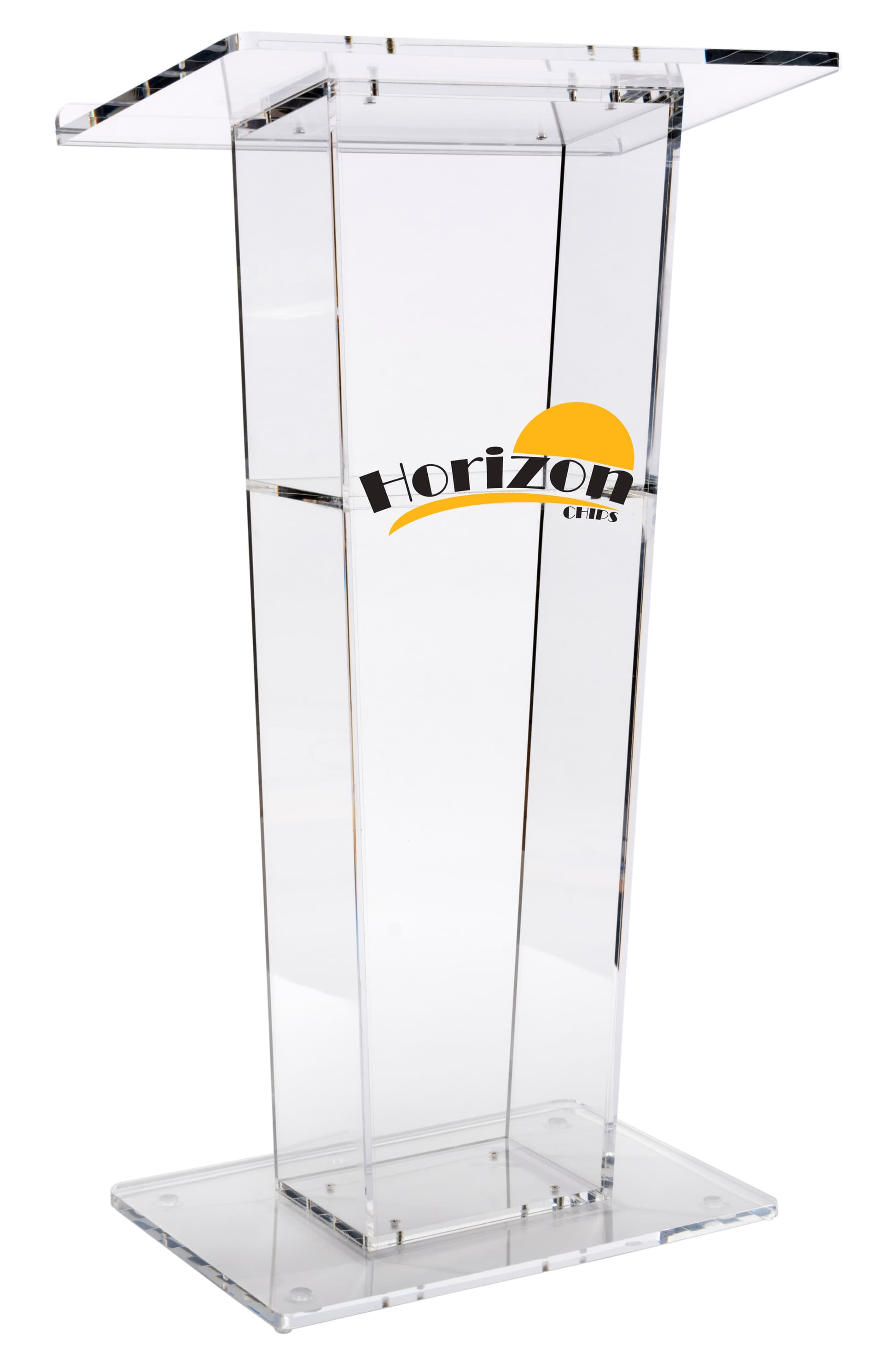 Custom Graphic Transparent Podium, Floor Standing