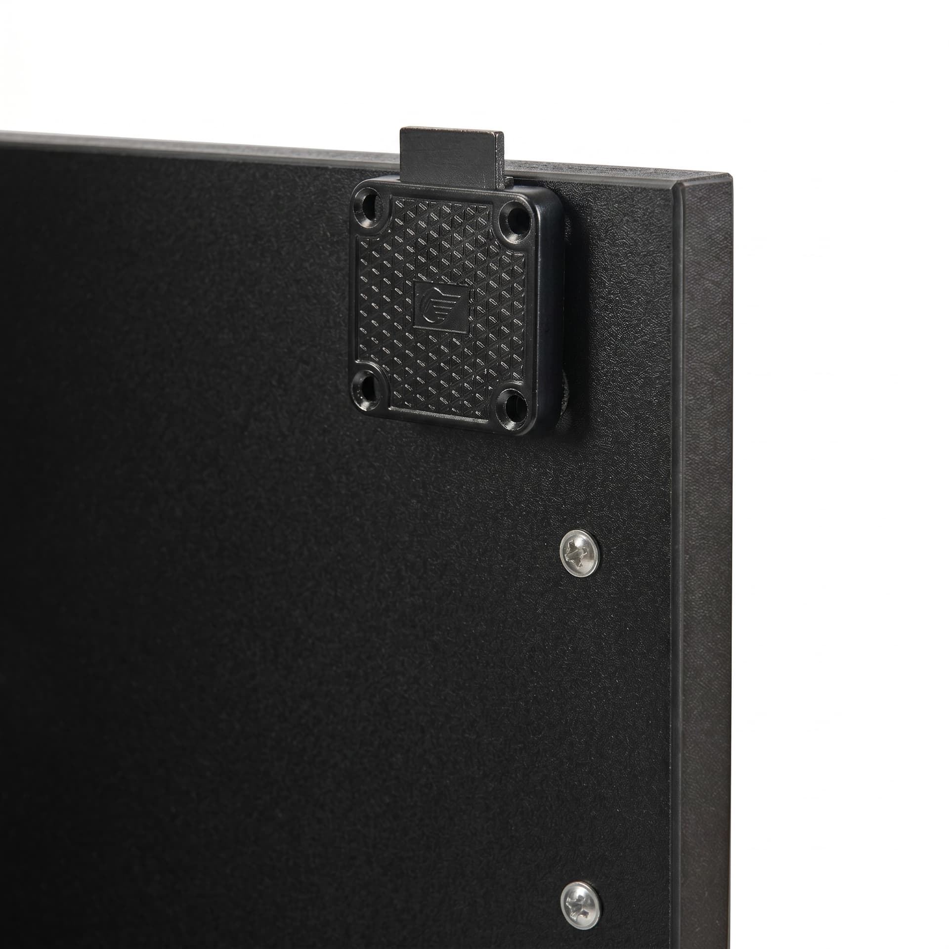 Modern Floor Lectern on Wheels locking mechanism on the cabinet door