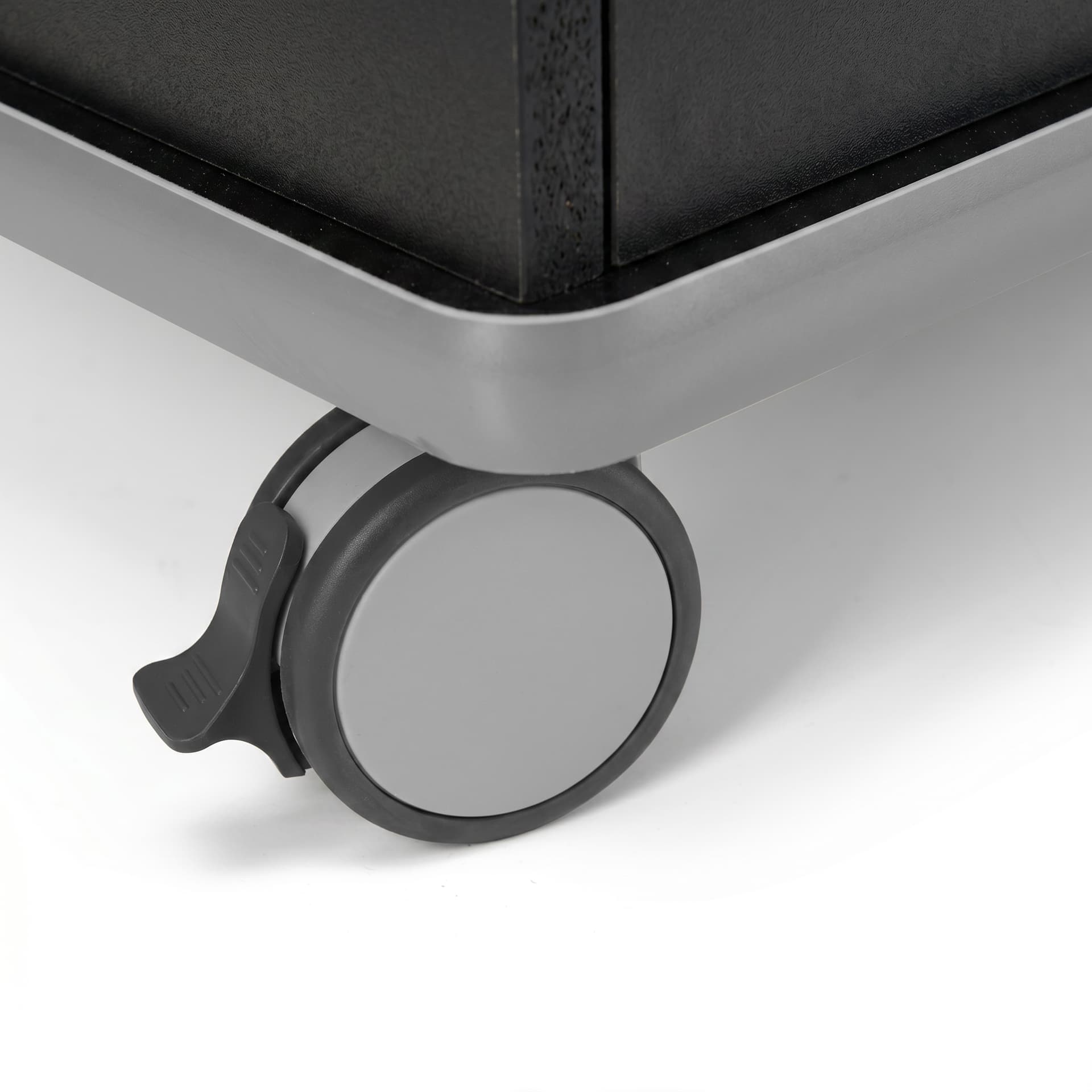 Modern Floor Lectern on Wheels has four locking casters