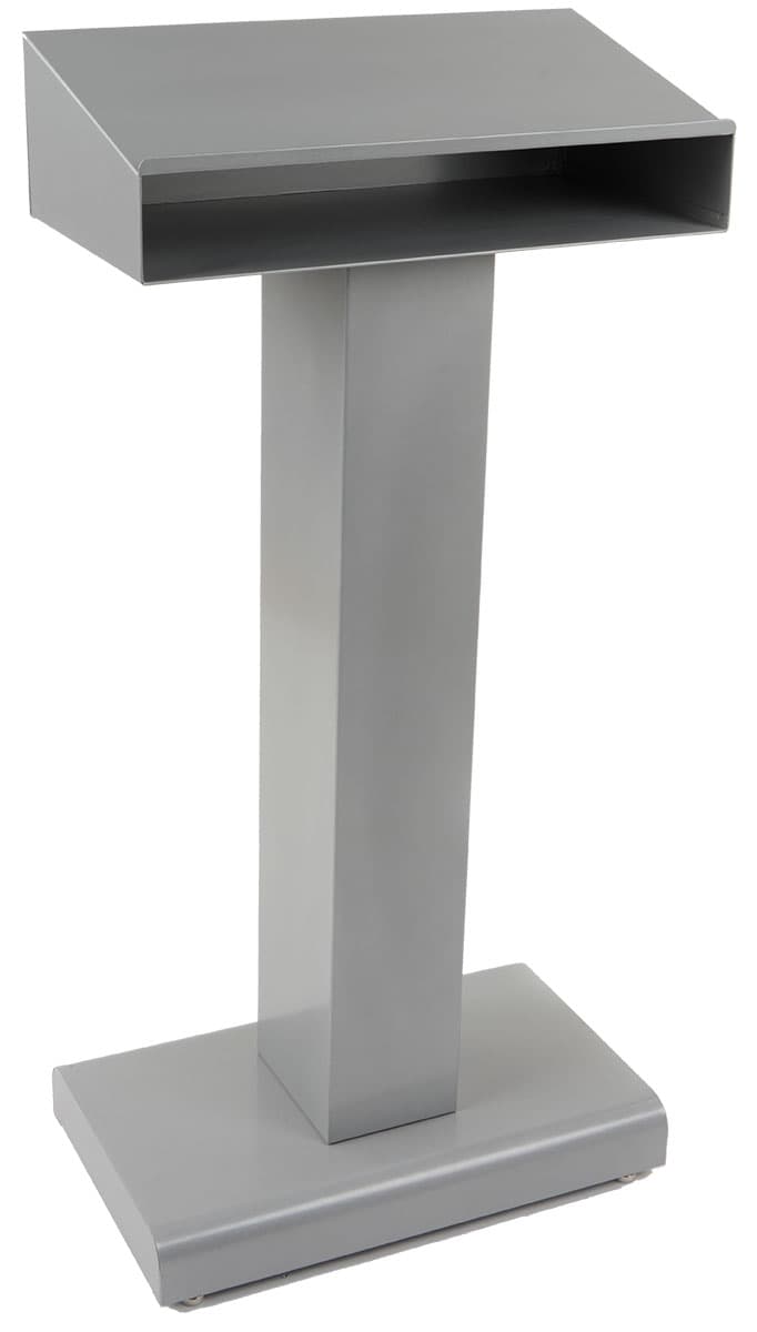 Closed Front Silver Steel Podium