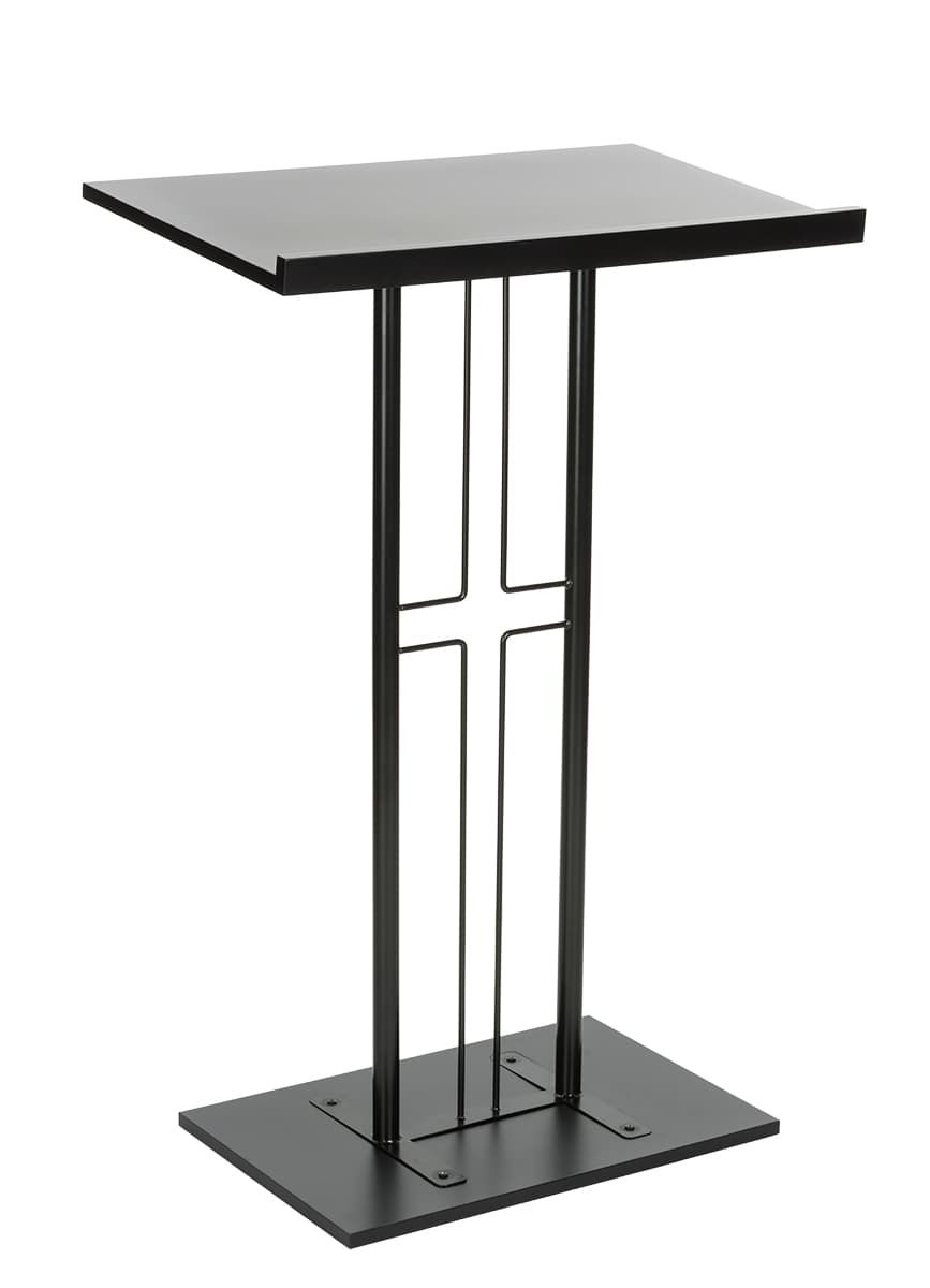 Black Steel Cross Podium