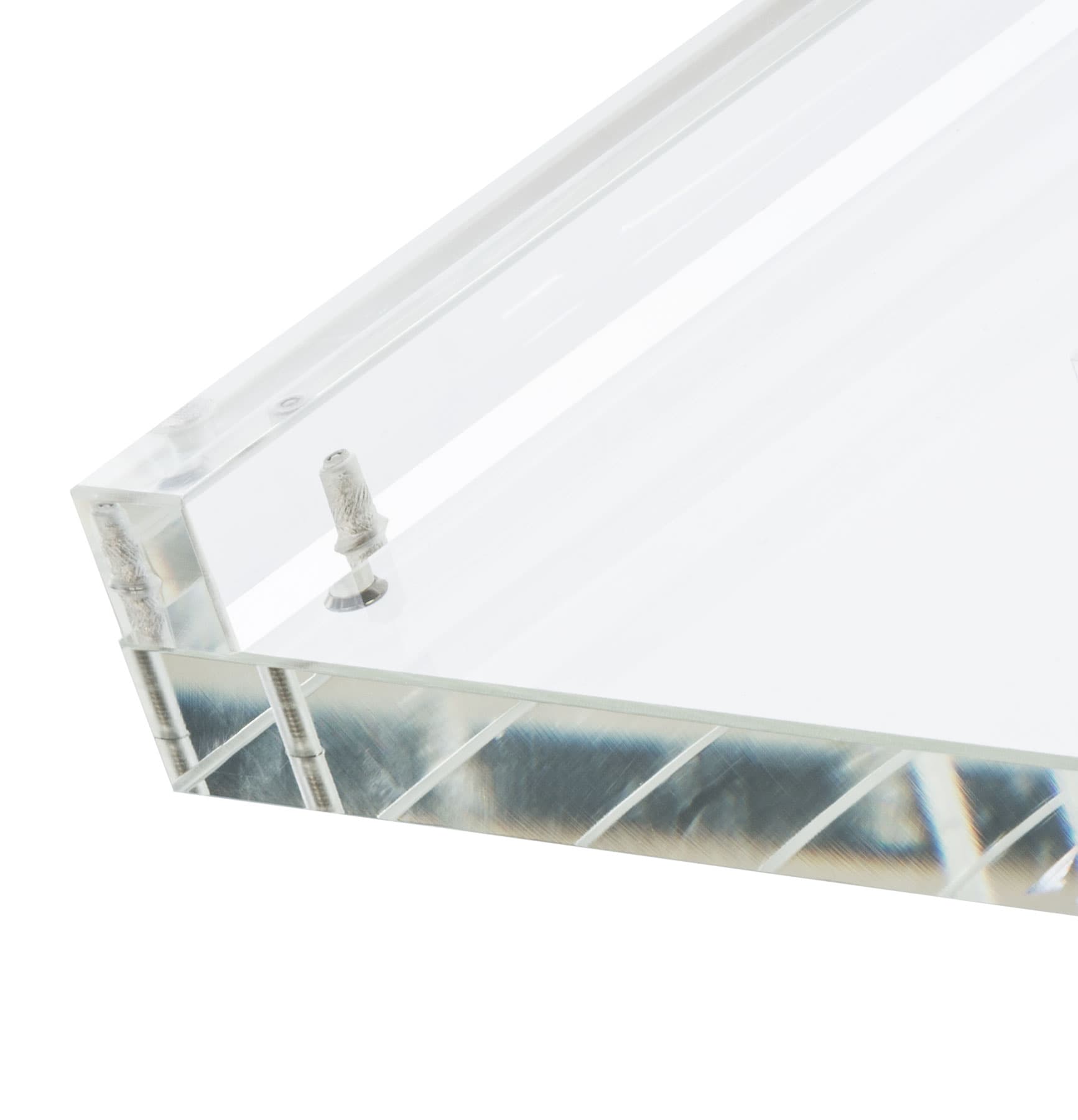 Transparent Podium has a 1" Book Stop 