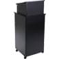 Podium for Floor, Lockable Storage Area, Adjustable Shelf, Wheels - Black