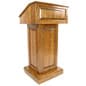Wood Podium with Wheels, Convertible Design for Floor or Tabletop