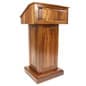 Wood Podium with Wheels, Convertible Design for Floor or Tabletop
