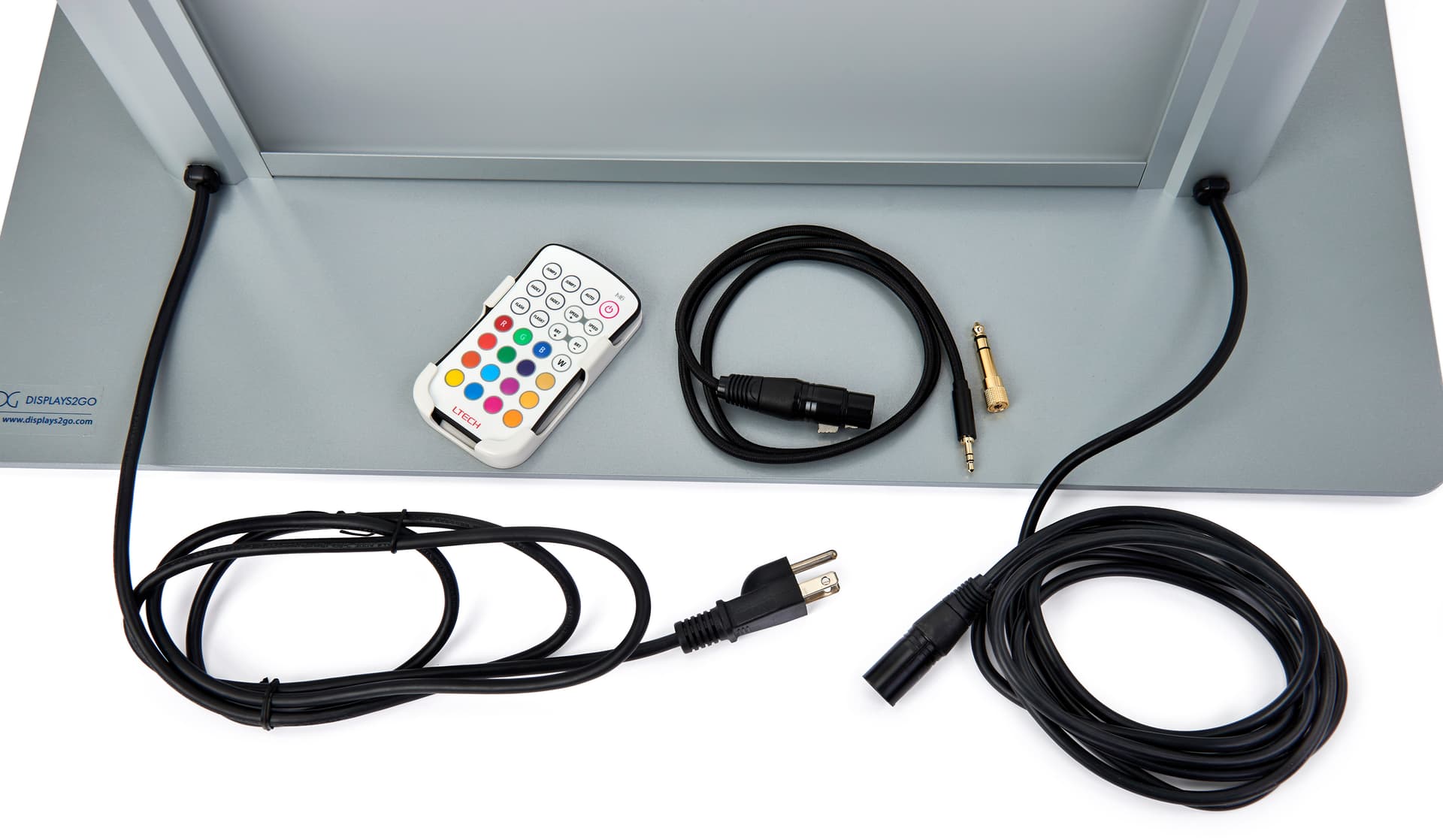 Frosted acrylic light up podium with logo and audio connector