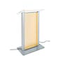 Illuminated Acrylic Podium for Floor, Aluminum Sides - Silver