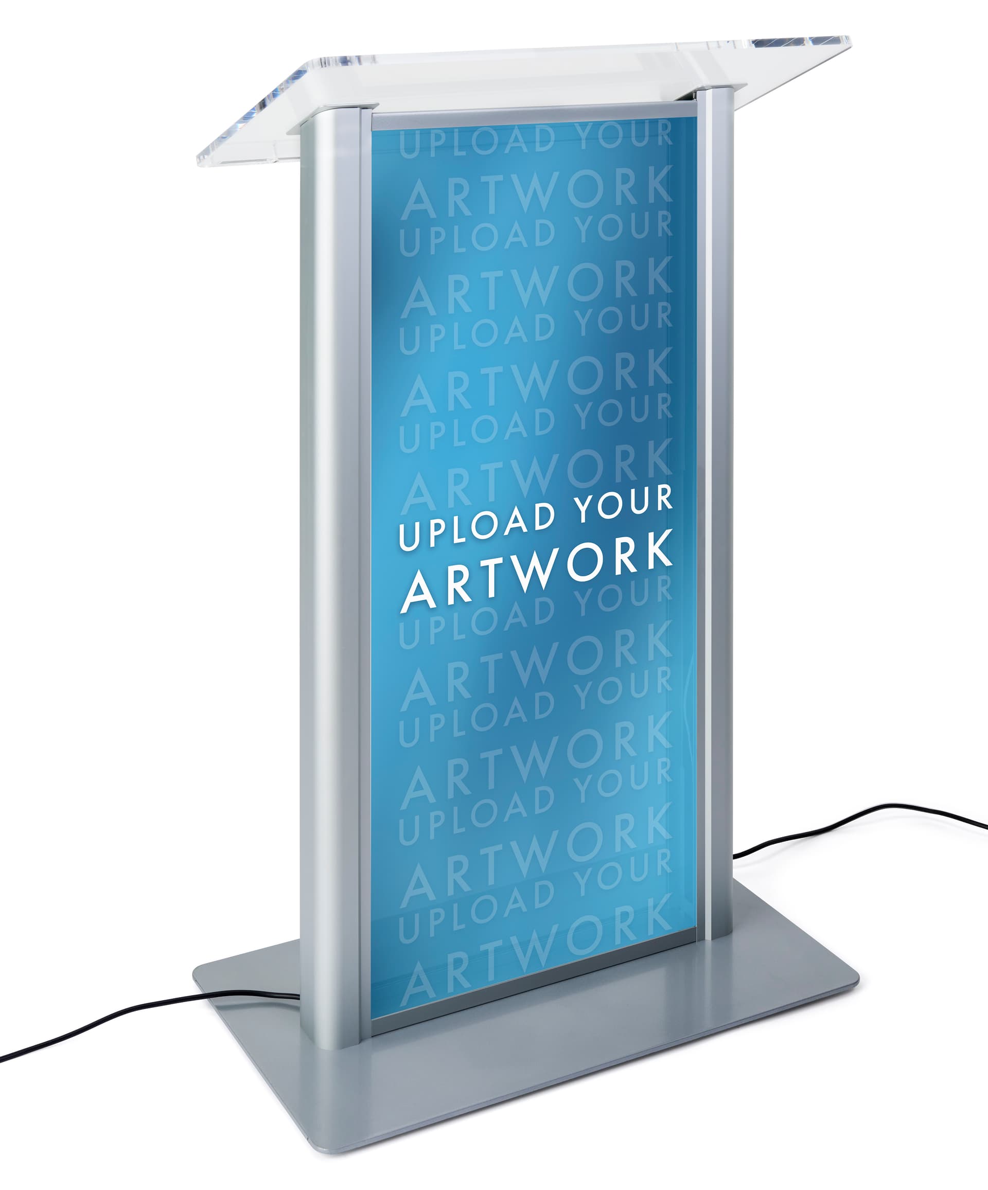 Frosted acrylic light up podium with logo offers unique printing 