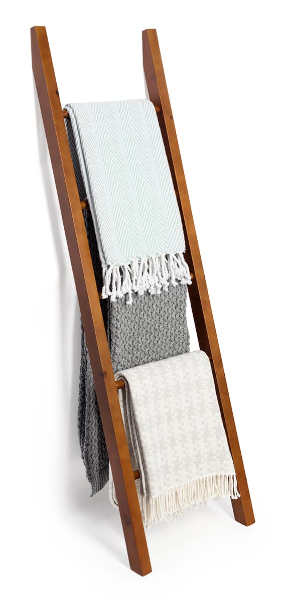 Wall anchors included for leaning ladder rack