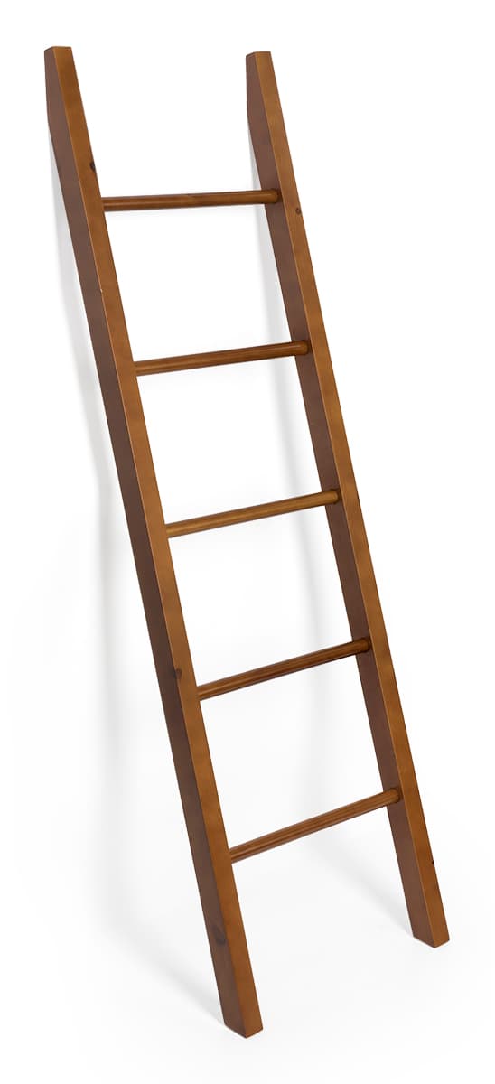 Wooden leaning ladder rack