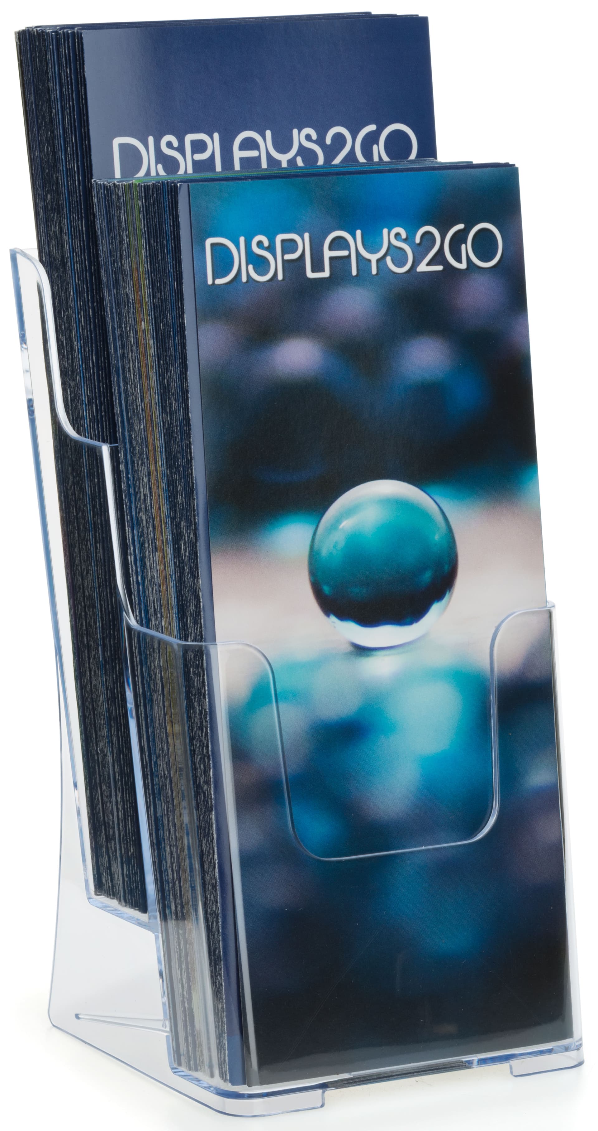 Plastic 2 Step Clear Pamphlet Holder 