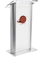 Plastic lectern with multi-color imprint made with recycled acrylic