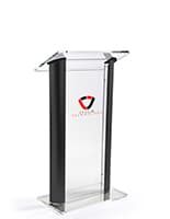 48" Tall Clear & Black Podium 