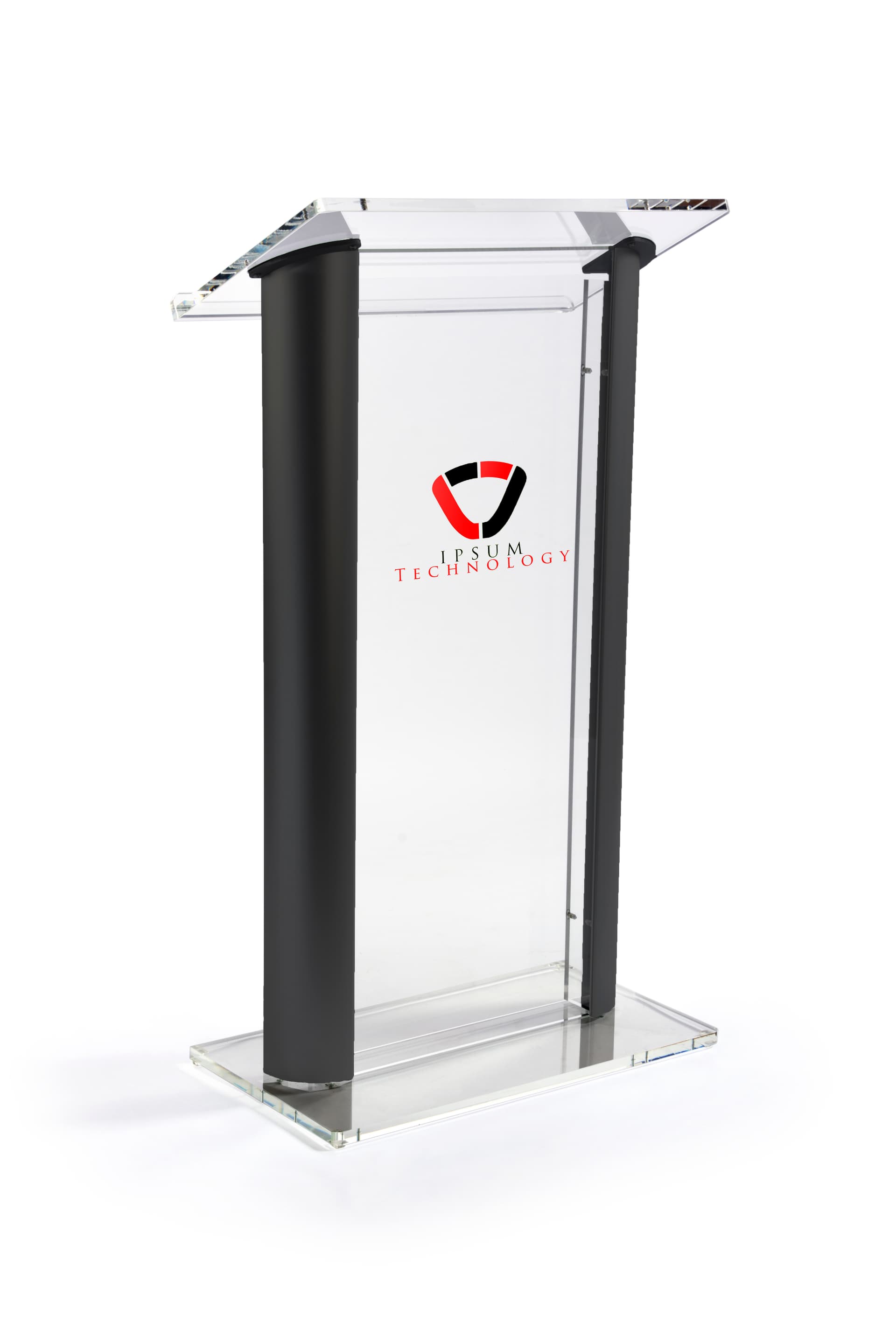 Clear & Black Podium with Large Reading Surface