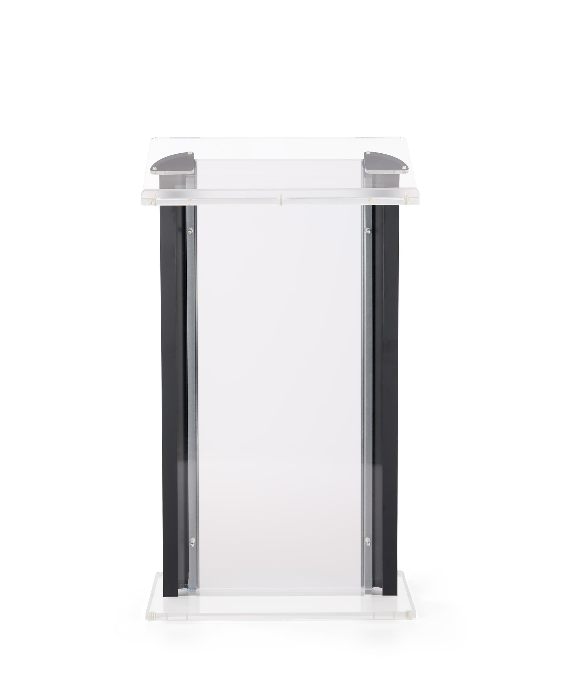 Acrylic and black podium back view