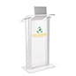 Recycled Acrylic Podium with Aluminum Sides, 2-Color Custom Graphic - Silver