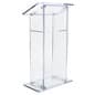 Acrylic Podium for Floor with Open Back and Shelf