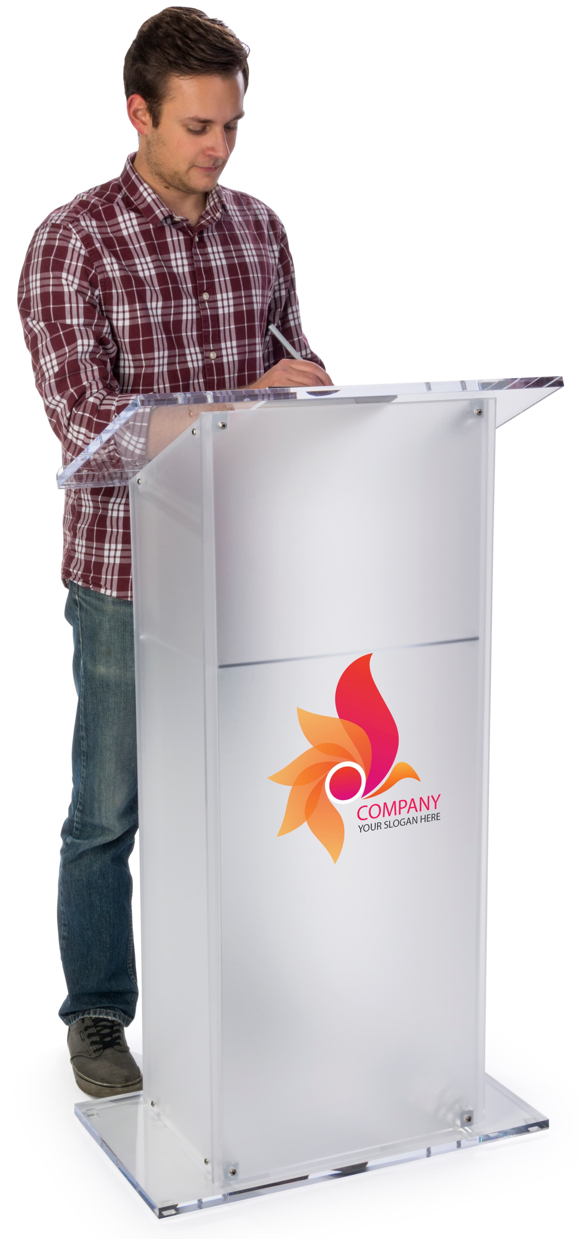 Branded Lectern Podium with Rectangular Base