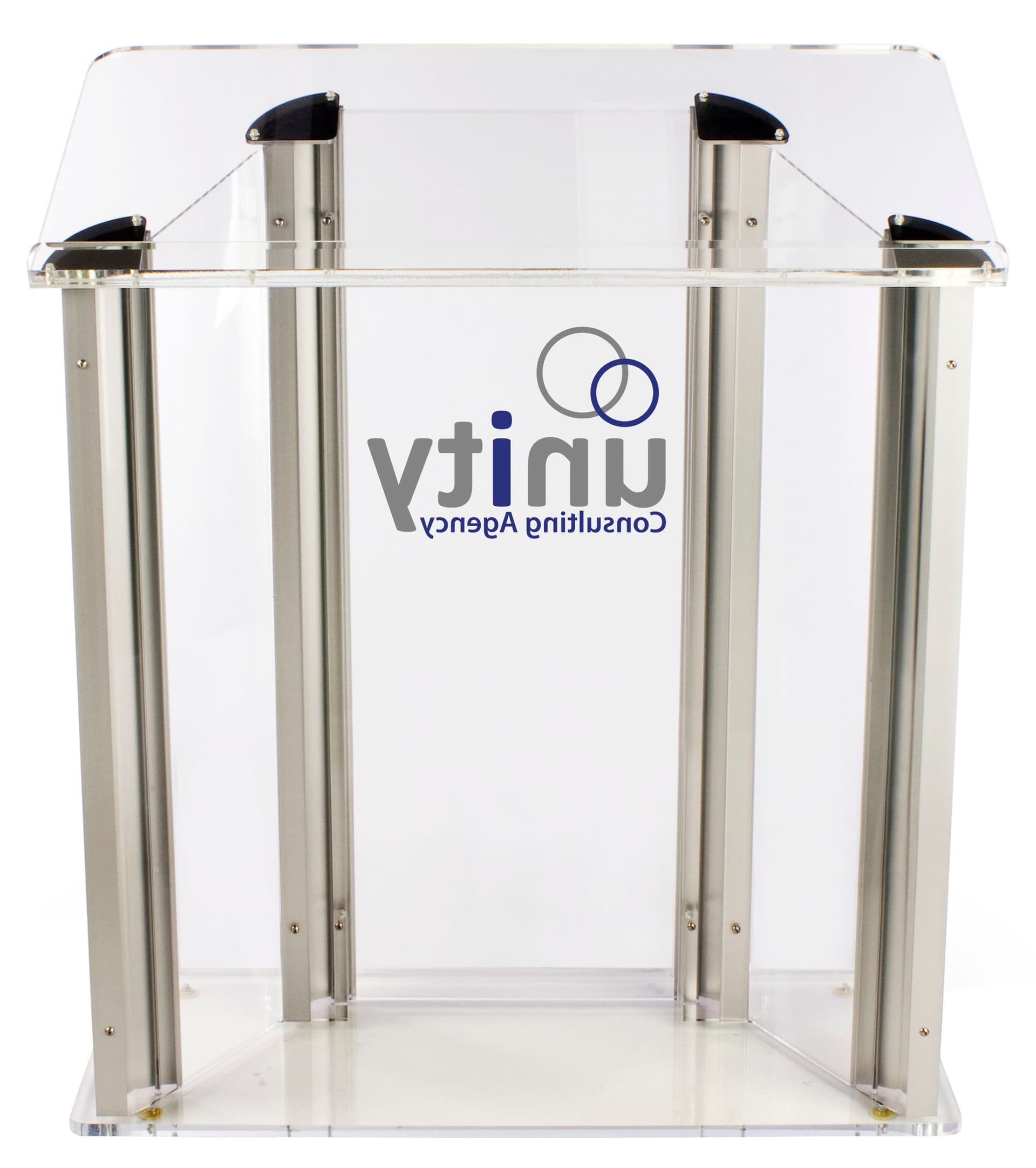 Large Lucite Lectern with 2-Color Graphic, Weighs 75 lbs