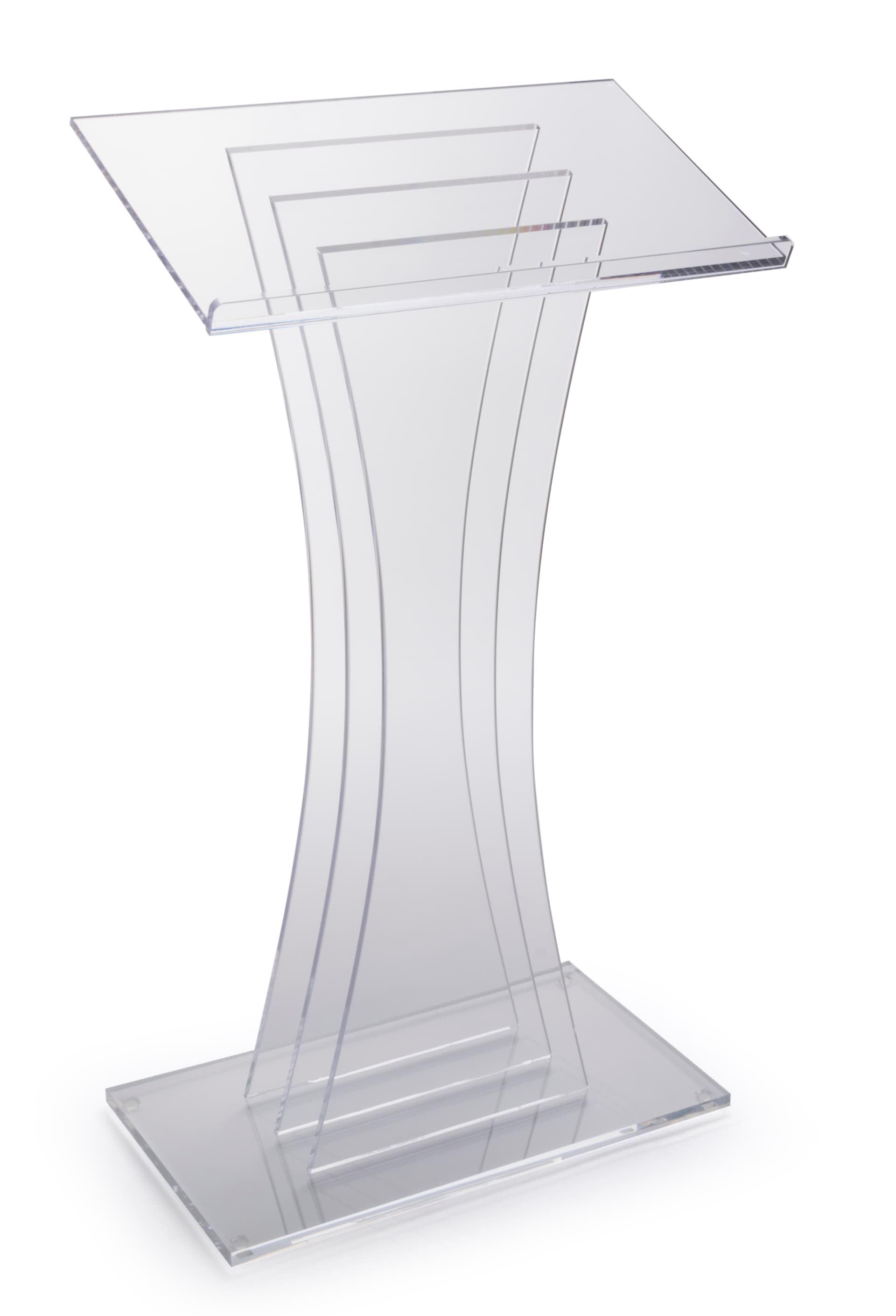3 Vertical Panels Clear Acrylic Lectern