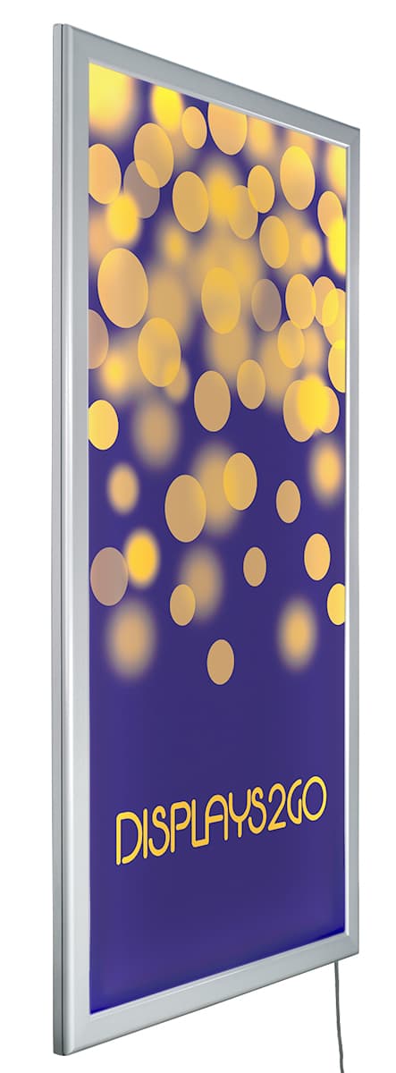 Silver LED Backlit Snap Frame | Protective Lens | Displays2Go