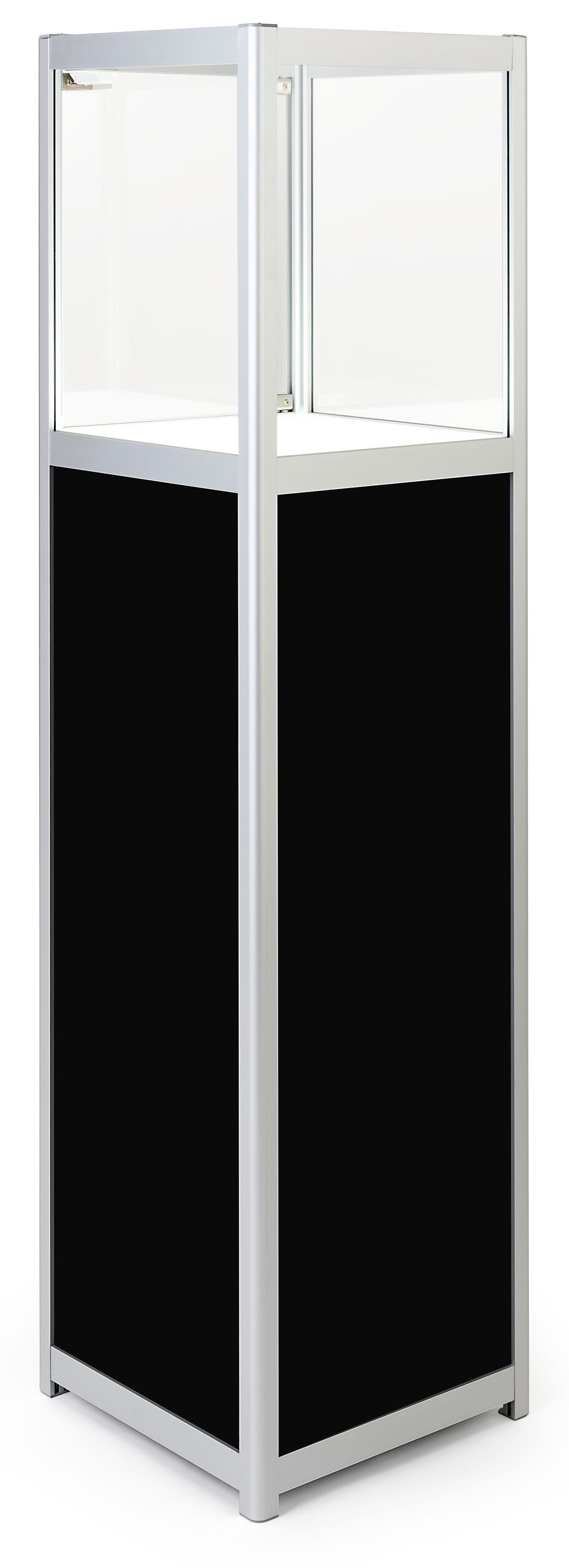 Illuminated panel display pedestal features 4 clear acrylic window panes