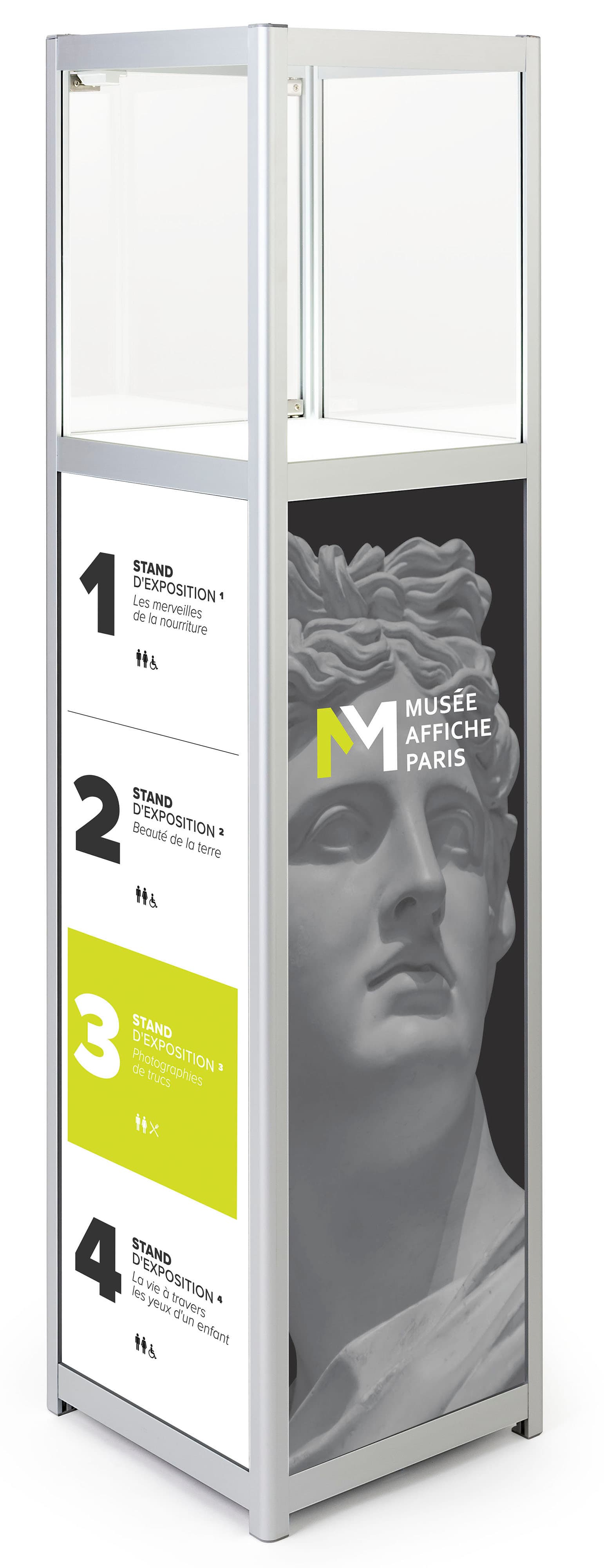 Rectangular display pedestal replacement graphics for LEDDCPSLVG with full bleed printing