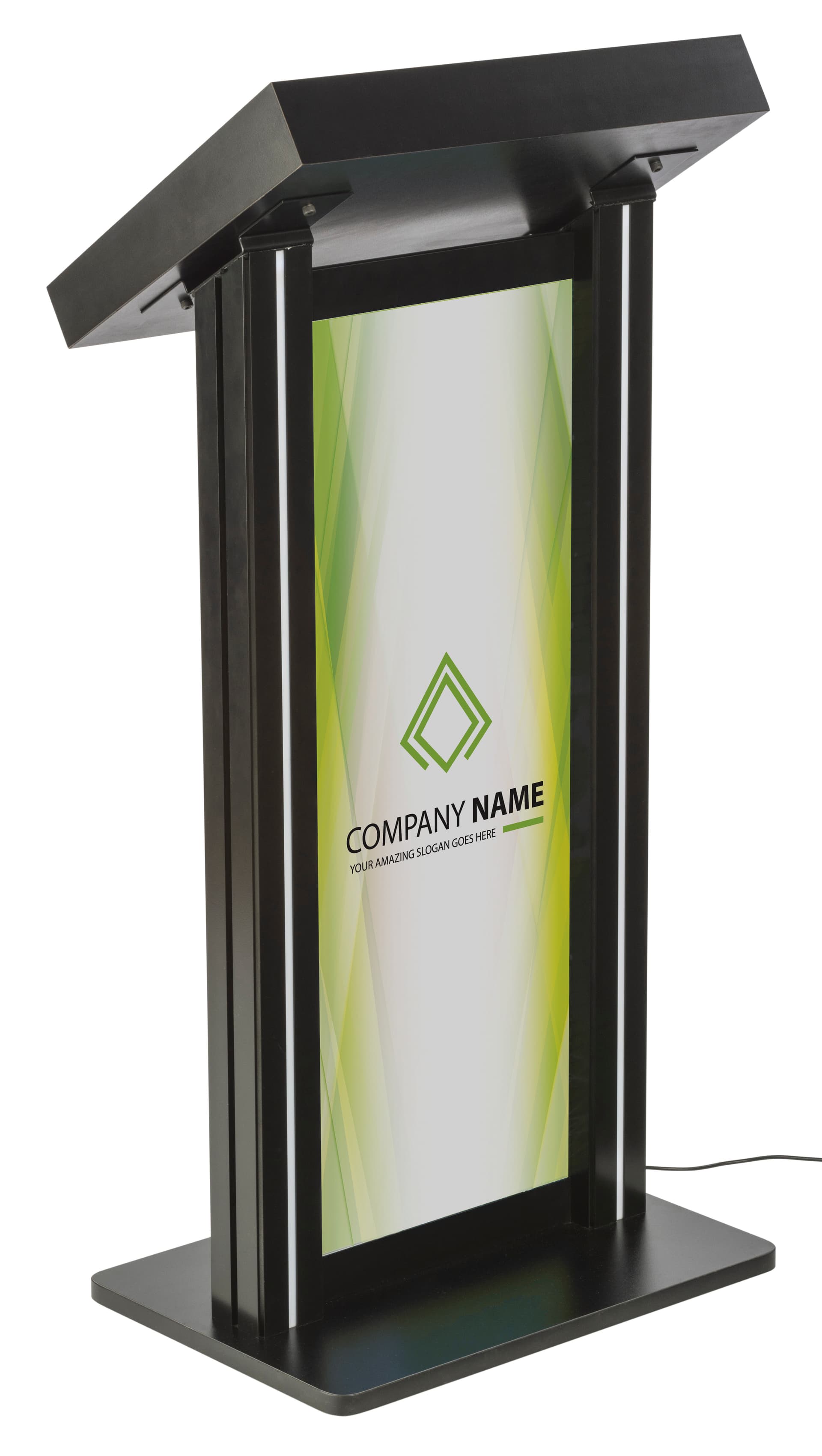 LED Podium with Graphic, MDF Material