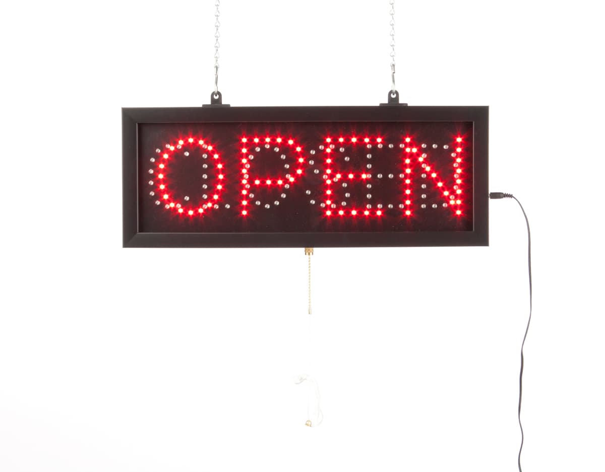 This LED Open Sign Switches to a "CLOSED" Message! Hanging Kit Included ...