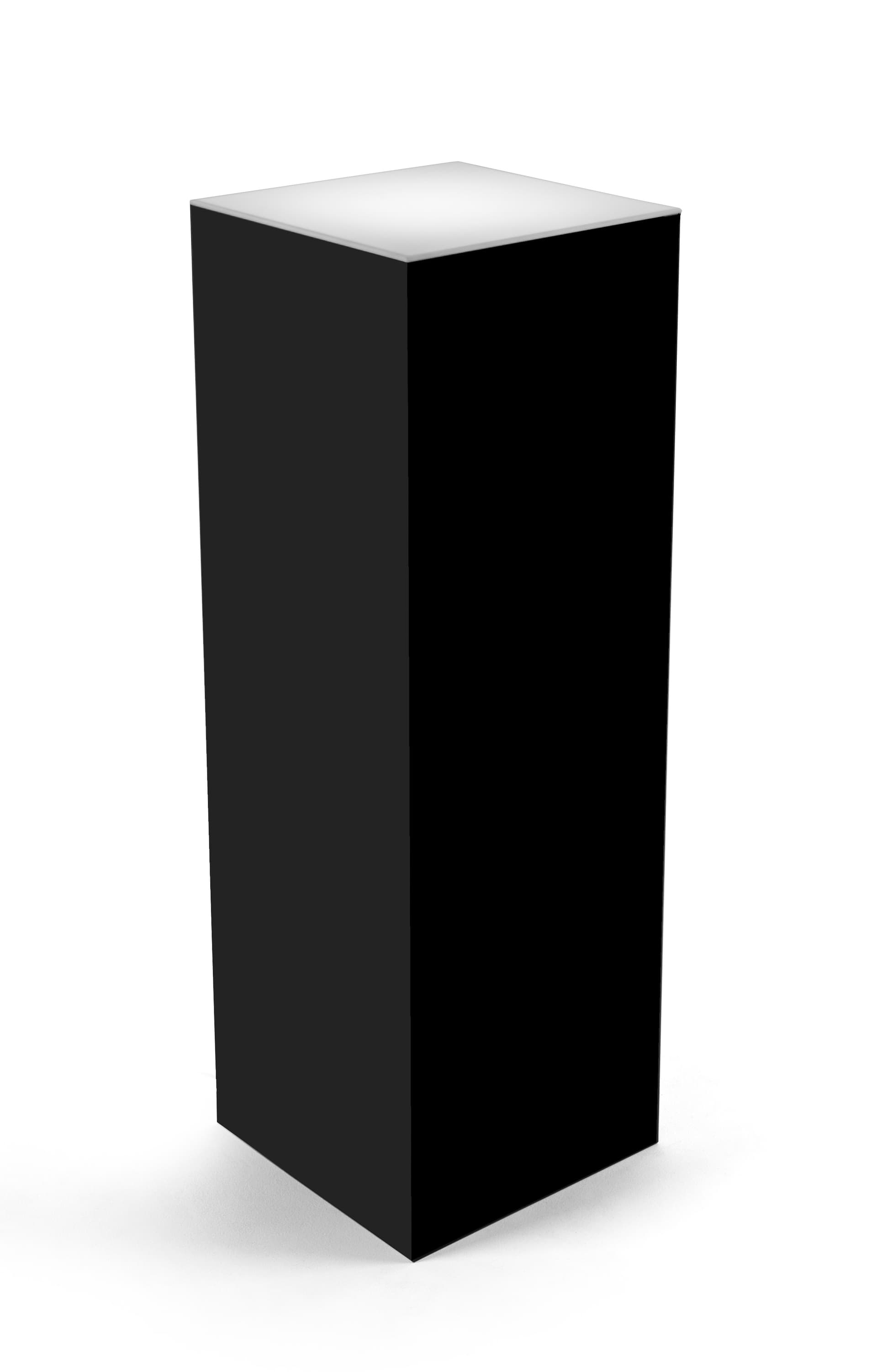 Lighted Black Riser Pedestal | 12”w x 12”d x 36”h LED Cube | Displays2Go