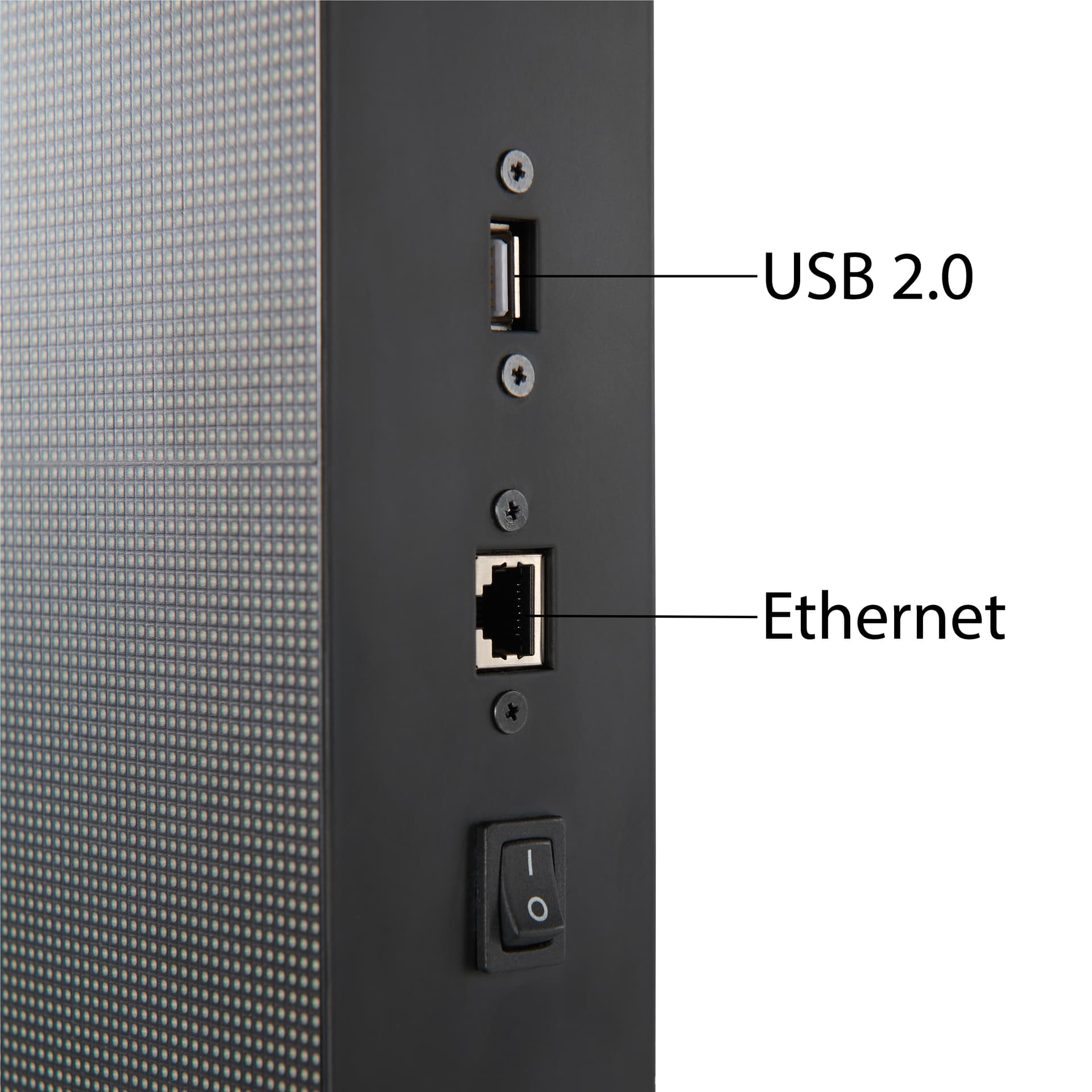 Digital advertising display with USB 2.0 and ethernet ports