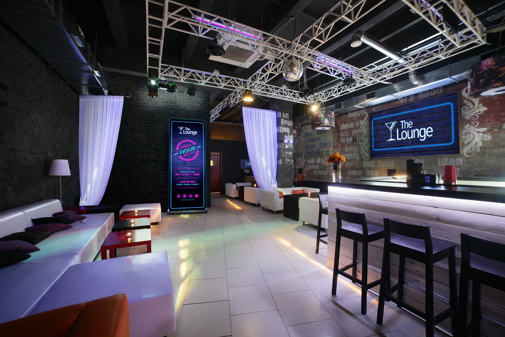 Backlit banner stand with flexible film construction