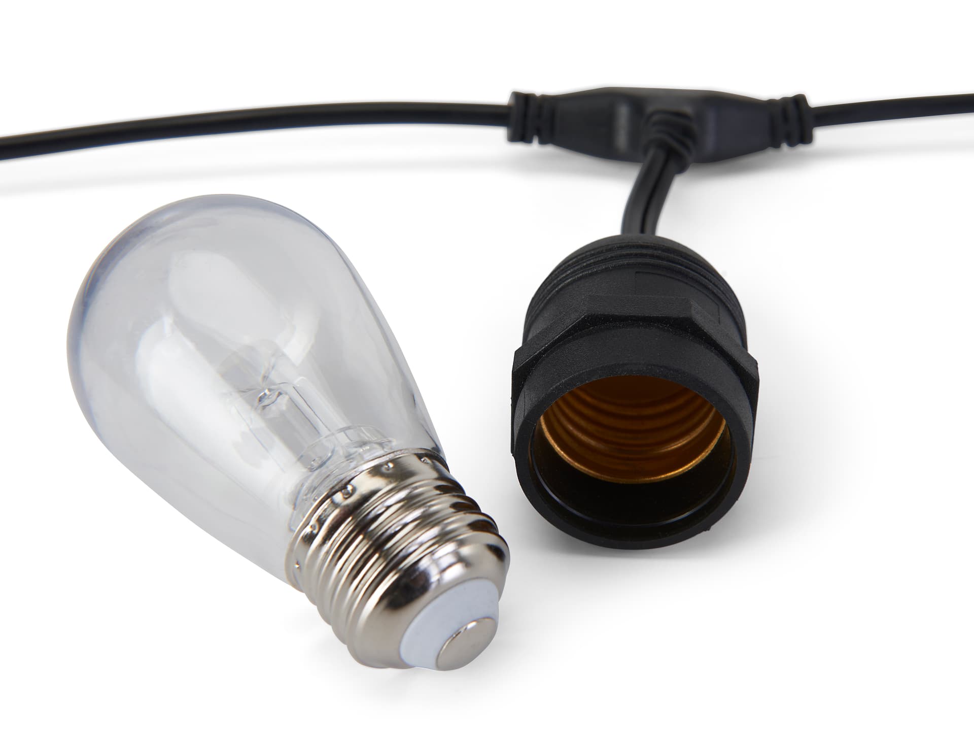 S14 string lights with standard E26 bulb base