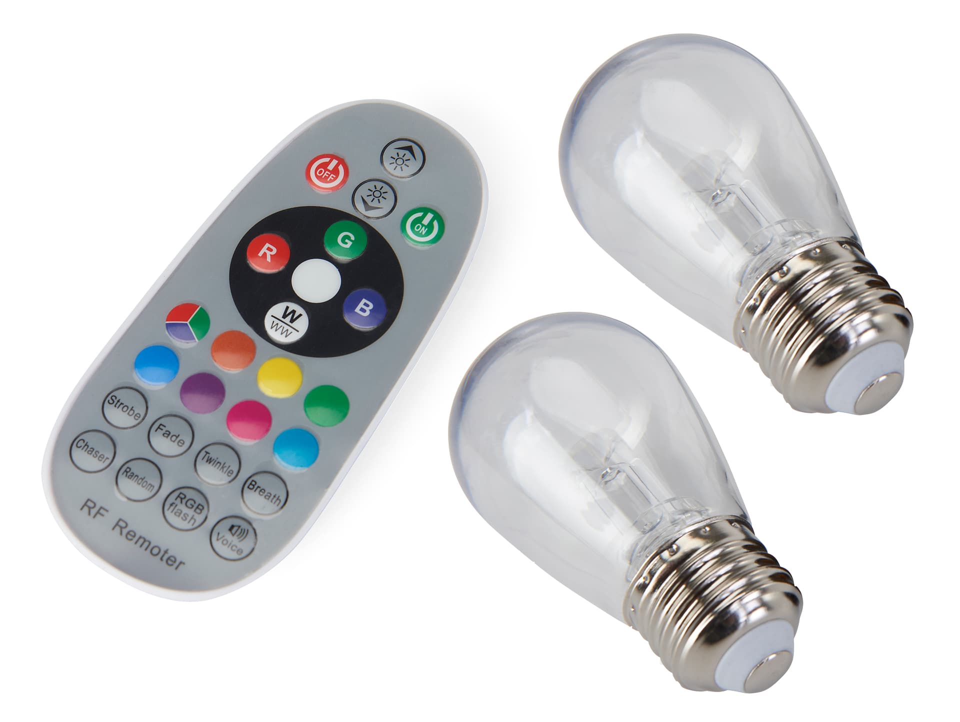 S14 string lights includes remote and two spare bulbs