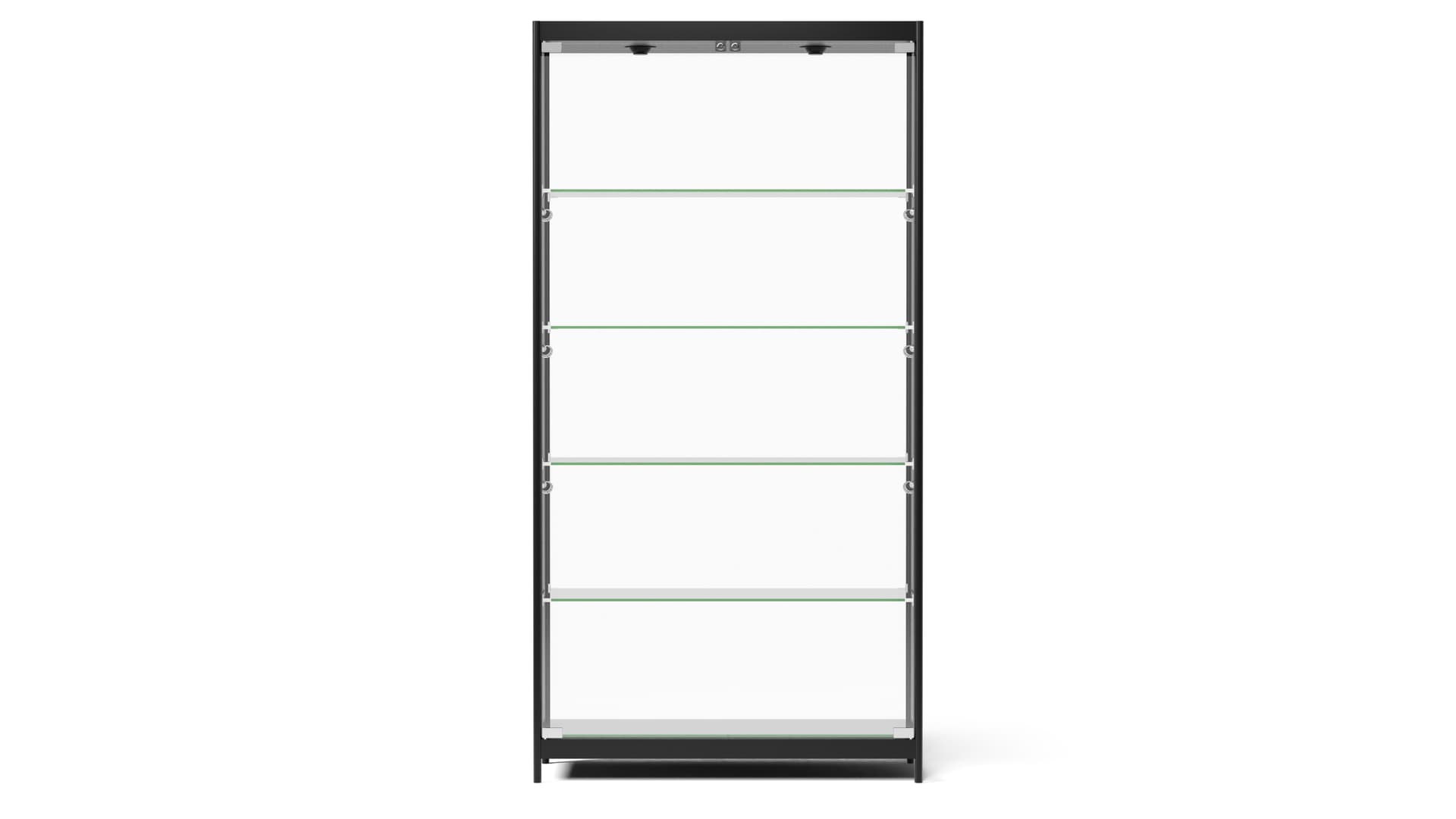LED trophy cabinet with four fixed shelves