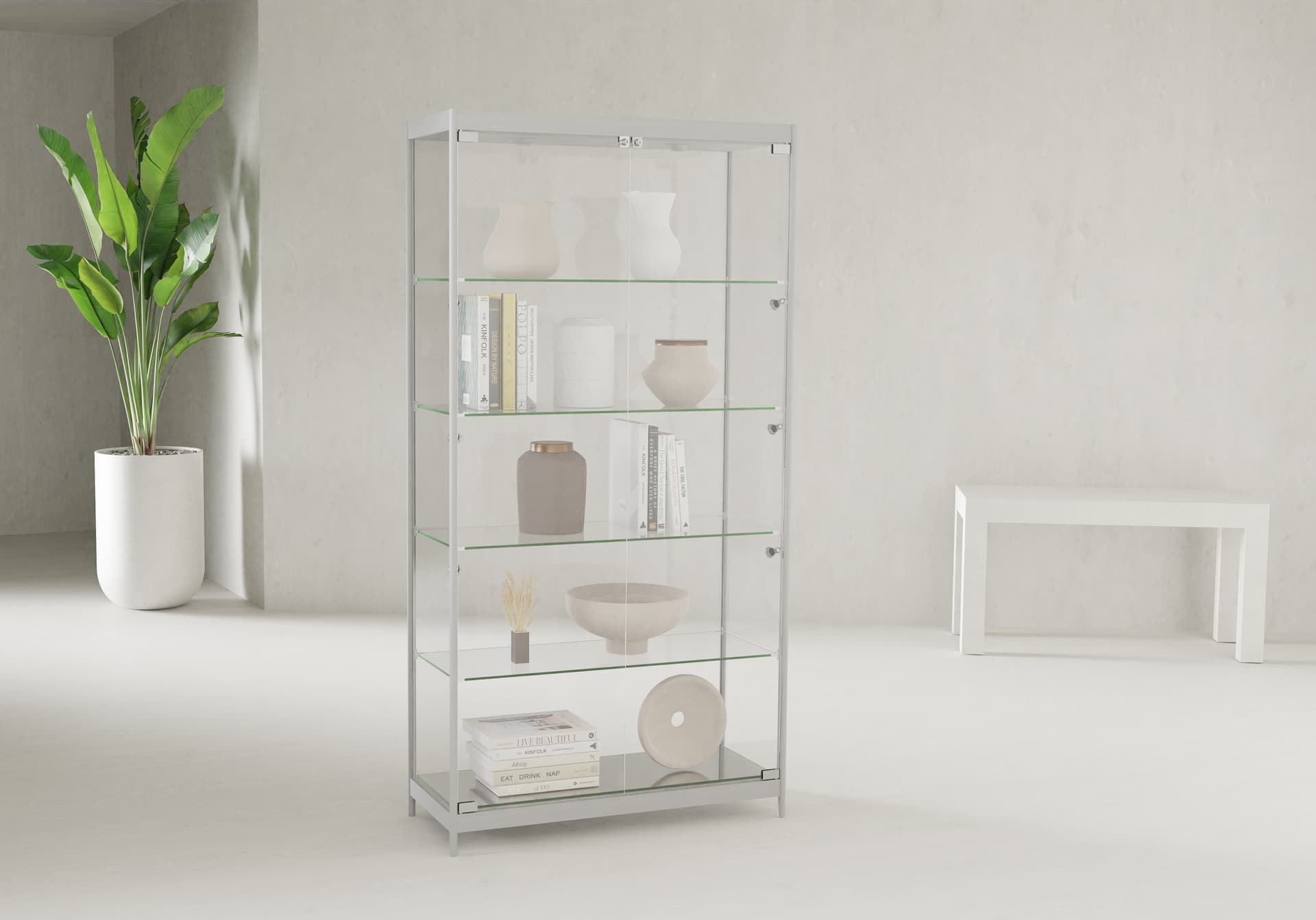led illuminated display cabinet with lights
