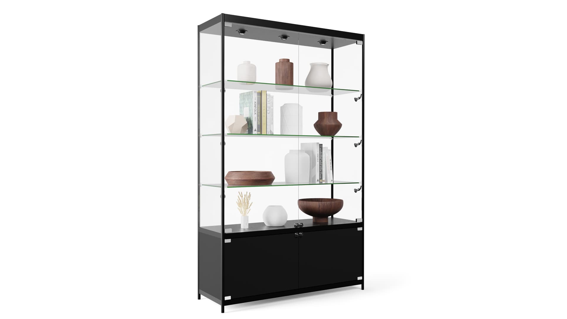 Black LED retail display cabinet