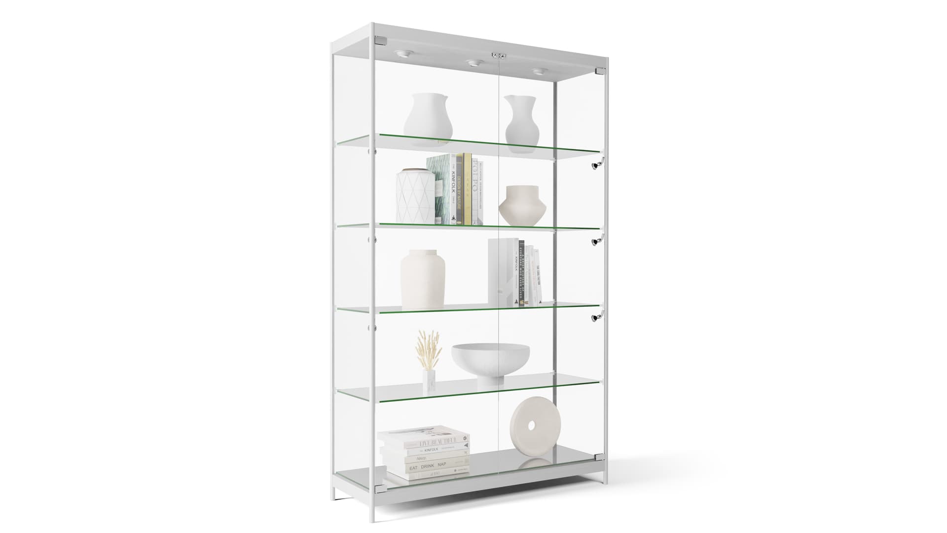 Silver Wide LED Display Case