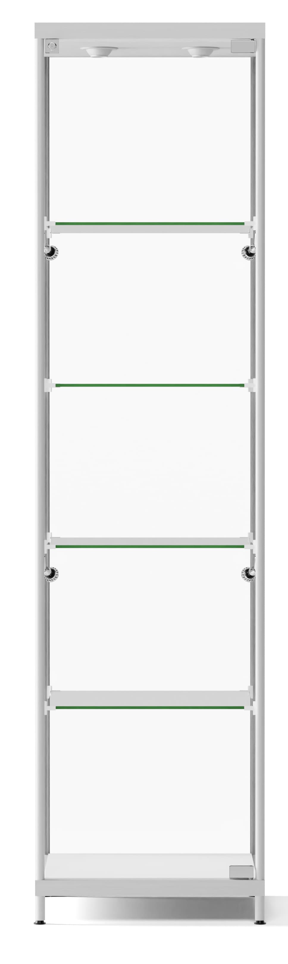 Silver LED Display Case with spotlights
