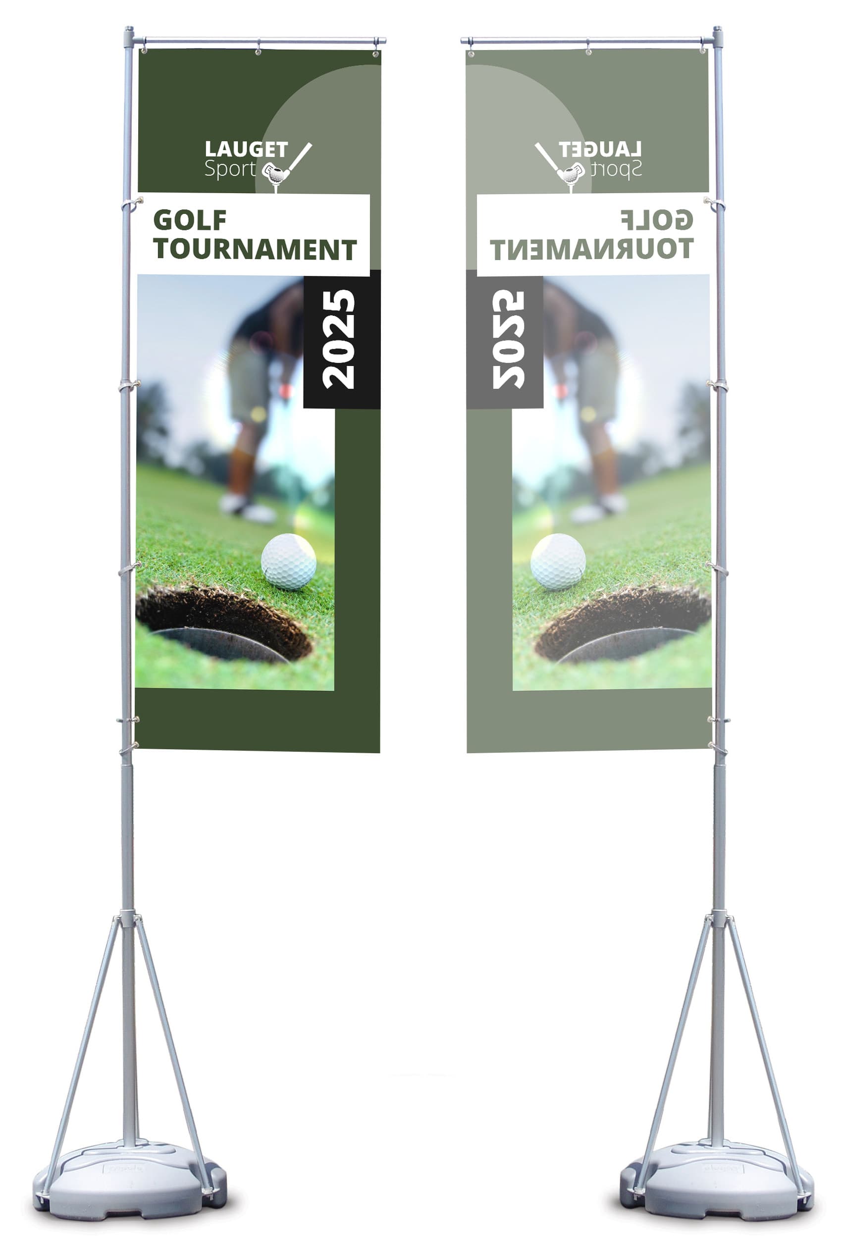 13' marketing flag with custom printed graphics