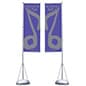13' Banner Flag Stand with 2 Color Custom Printing, Single-Sided