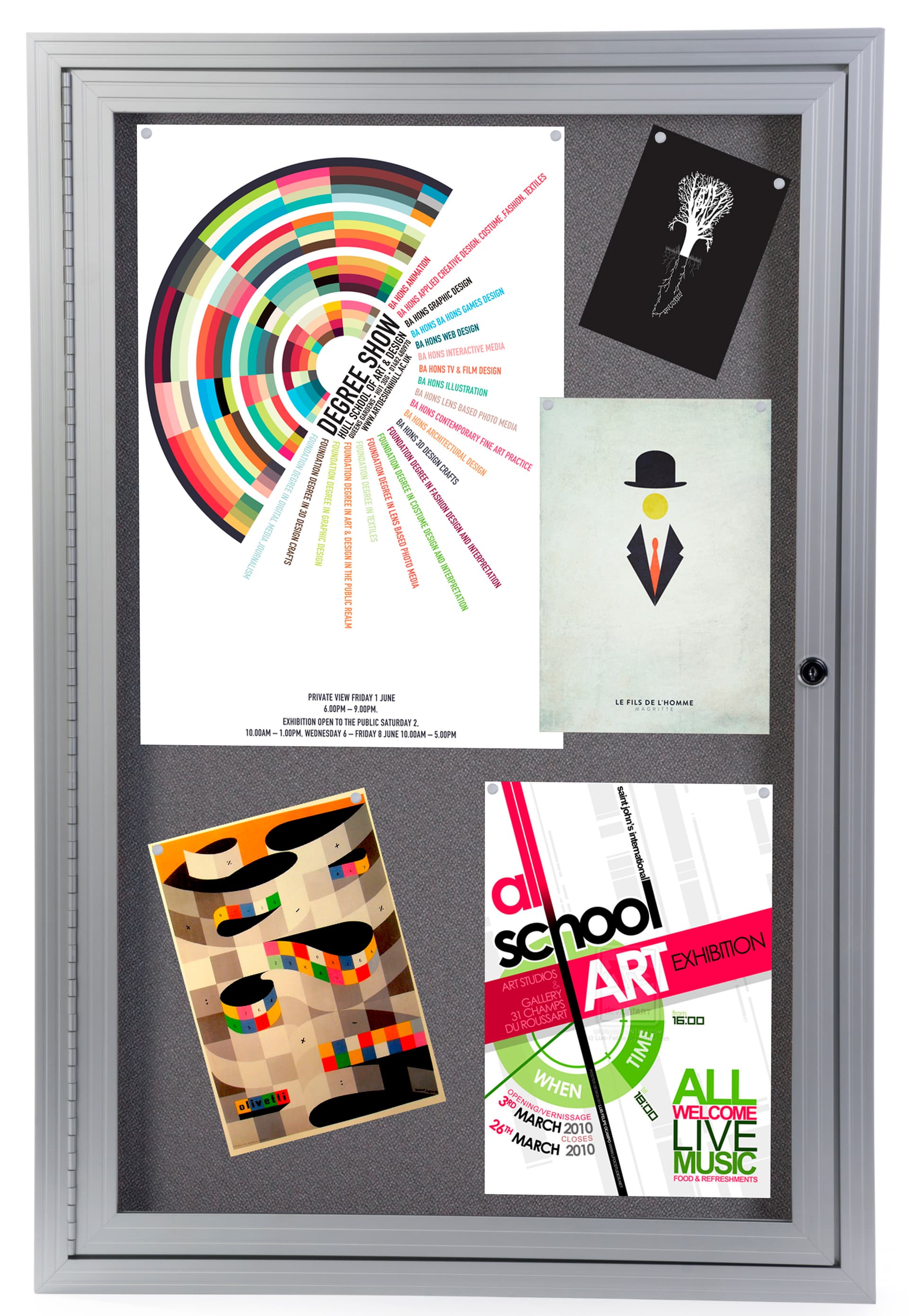 Aluminum 24” x 36” Fabric Bulletin Board