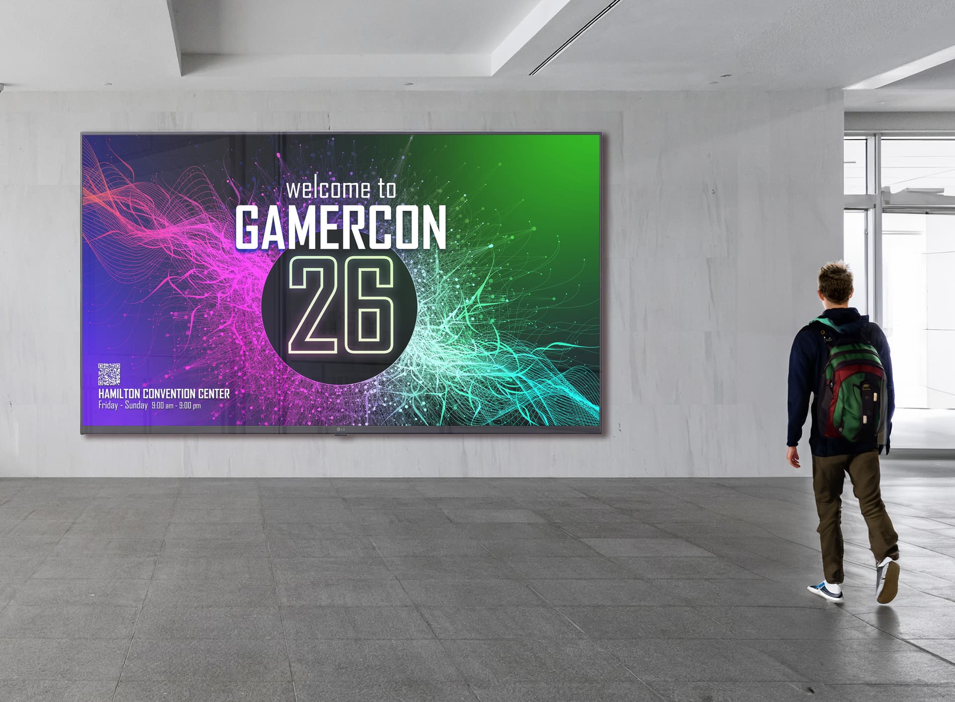 4K digital signage display TV with LG's SuperSign CMS software included