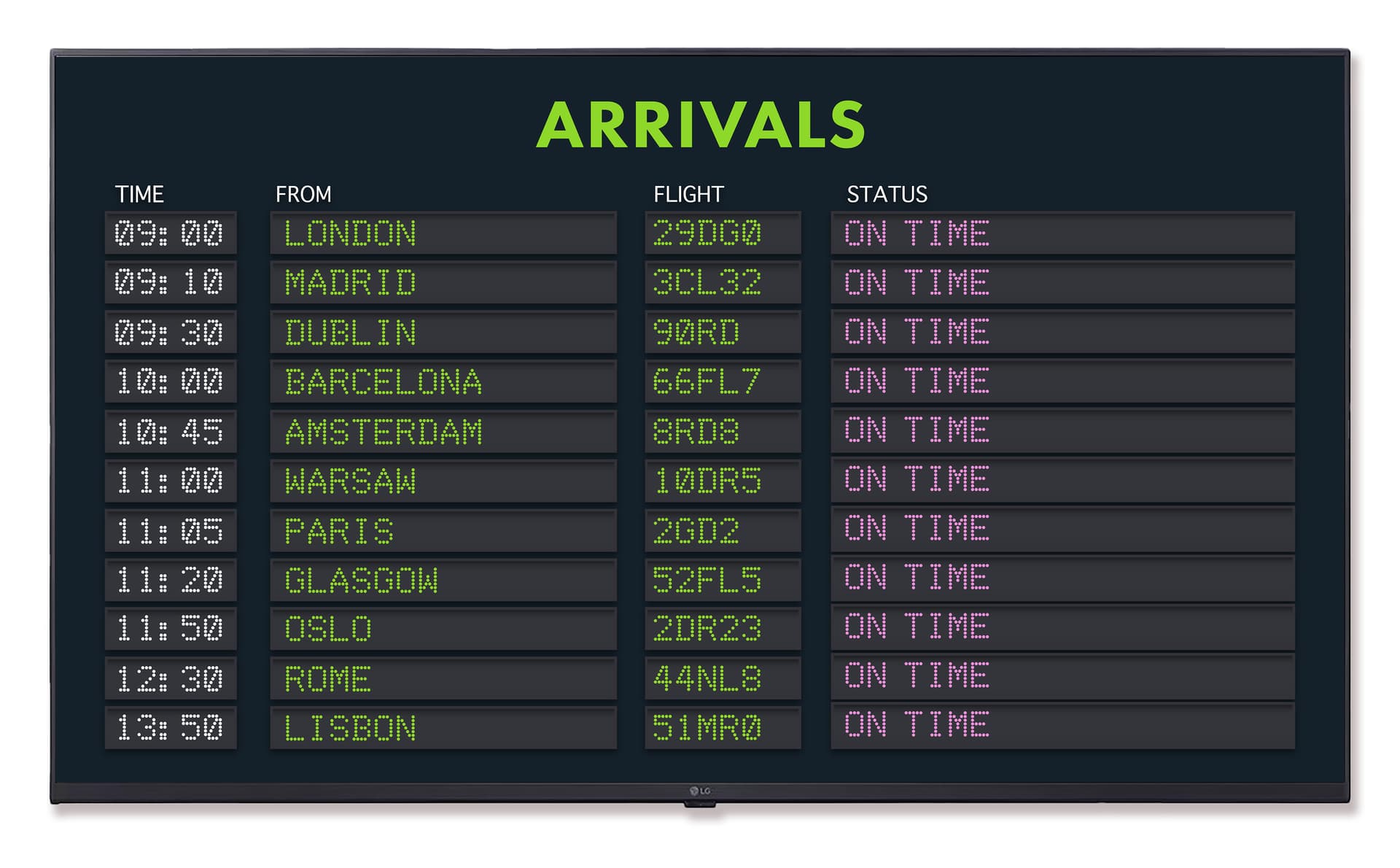 4K digital signage display TV with a display resolution of 3840 x 2160