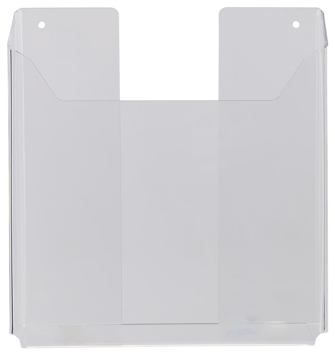 Transparent brochure holders made with recycled acrylic